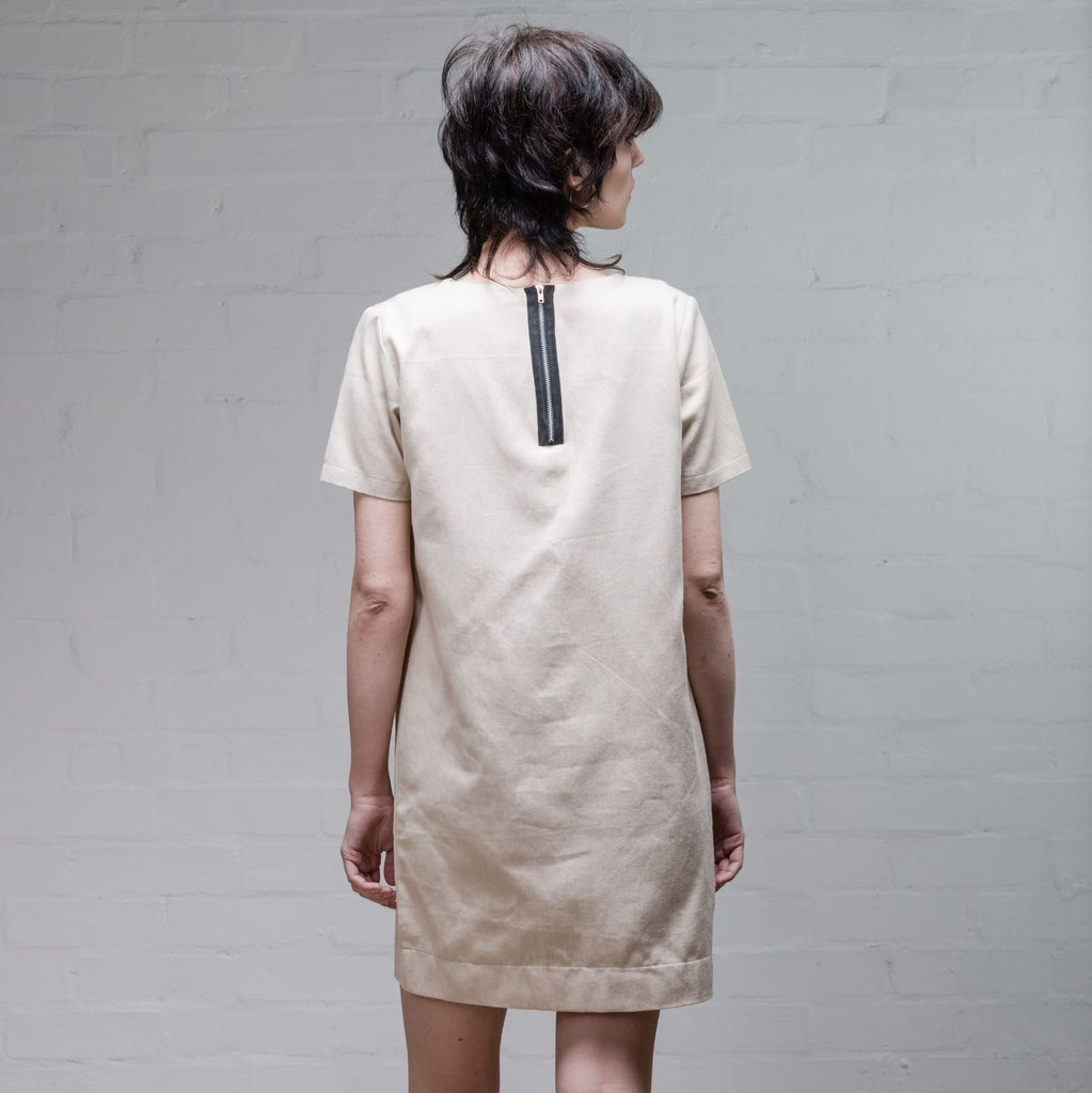 Organic Denim Dress, Old White - BuyMeOnce Direct - BuyMeOnce UK
