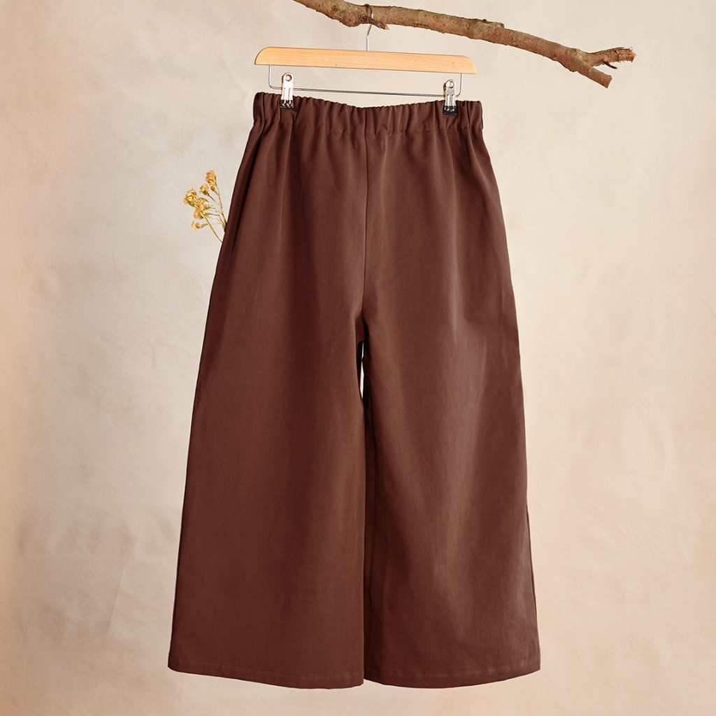 Kaely Russell | Wide Leg Organic Cotton Trousers, Chestnut