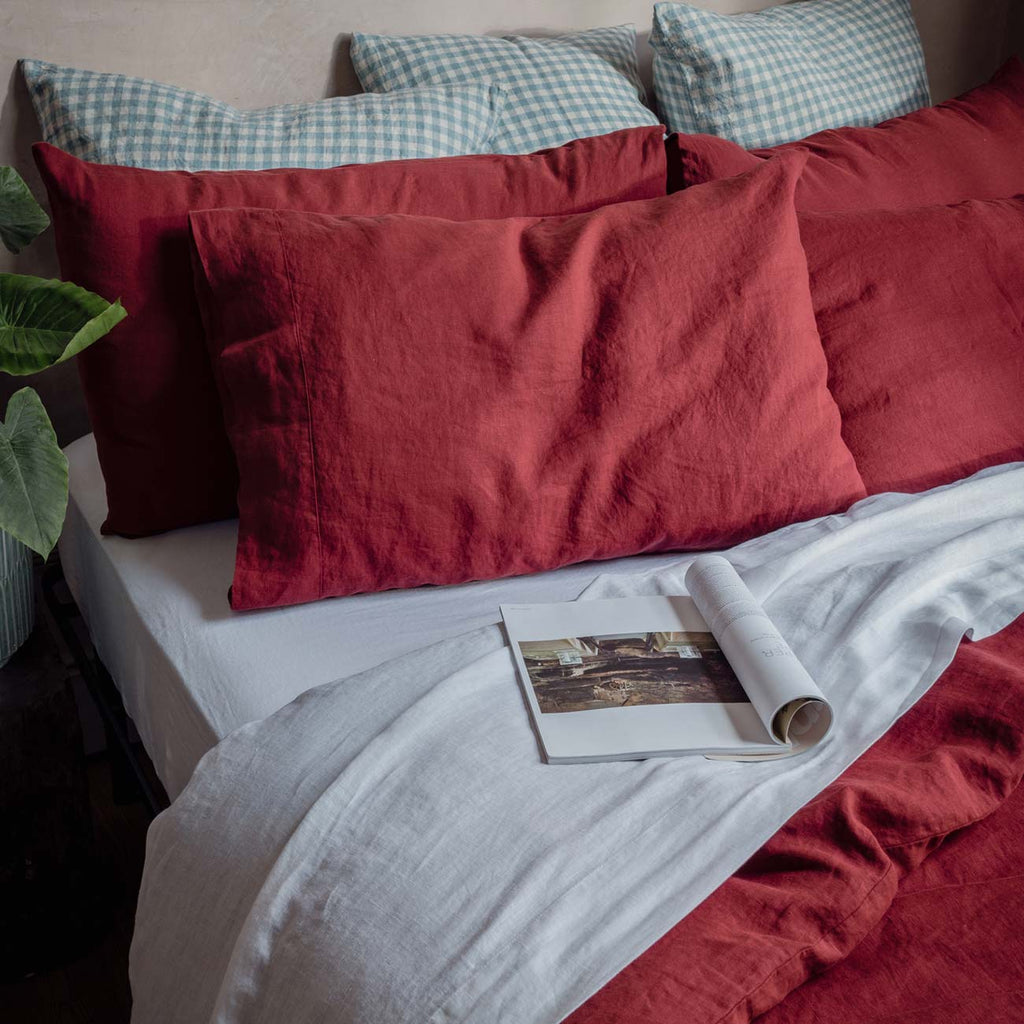 Merlot Linen Pillowcases 