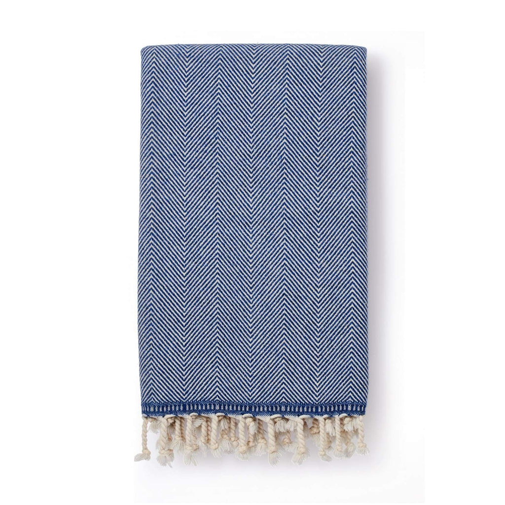 Sema Herringbone Cotton & Wool Blend Blanket Denim - Blanket